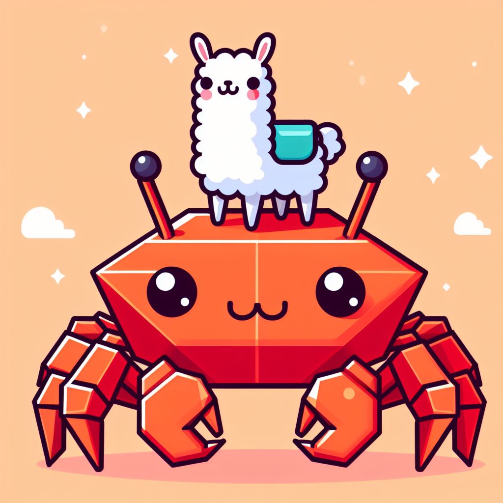 artistical representation of a llama on top of a crab